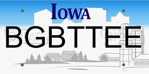 BGBTTEE Iowa License Plate