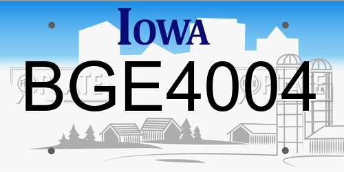 BGE4004 Iowa License Plate