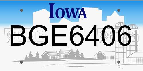 BGE6406 Iowa License Plate