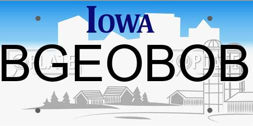 BGEOBOB Iowa License Plate