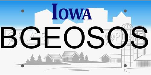 BGEOSOS Iowa License Plate