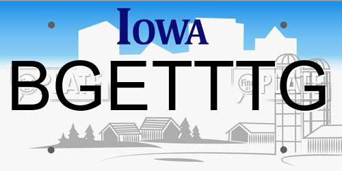 BGETTTG Iowa License Plate