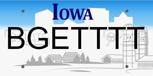 BGETTTT Iowa License Plate