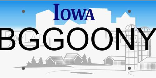 BGGOONY Iowa License Plate