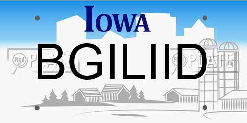 BGILIID Iowa License Plate