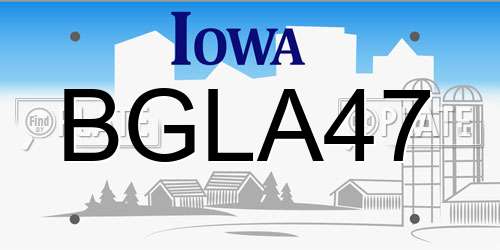 BGLA47 Iowa License Plate