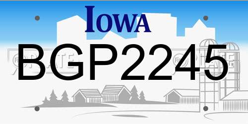 BGP2245 Iowa License Plate
