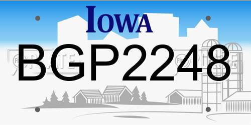 BGP2248 Iowa License Plate