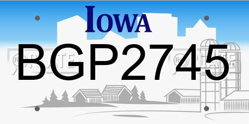 BGP2745 Iowa License Plate