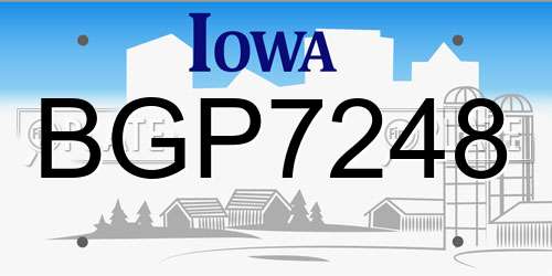 BGP7248 Iowa License Plate
