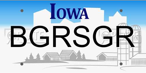 BGRSGR Iowa License Plate