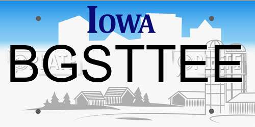 BGSTTEE Iowa License Plate