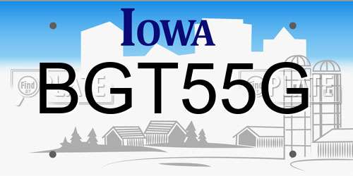 BGT55G Iowa License Plate