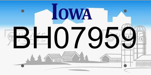 BH07959 Iowa License Plate