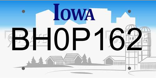 BH0P162 Iowa License Plate
