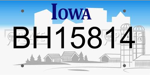 BH15814 Iowa License Plate