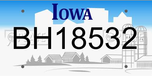 BH18532 Iowa License Plate