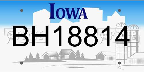 BH18814 Iowa License Plate