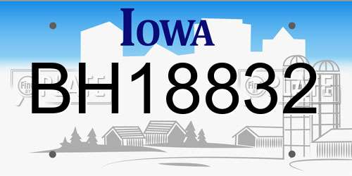 BH18832 Iowa License Plate