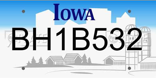 BH1B532 Iowa License Plate