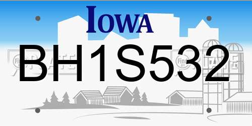 BH1S532 Iowa License Plate