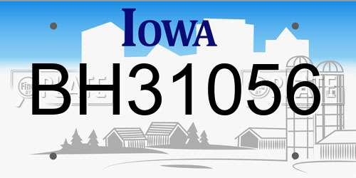 BH31056 Iowa License Plate