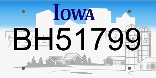 BH51799 Iowa License Plate