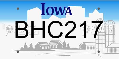 BHC217 Iowa License Plate