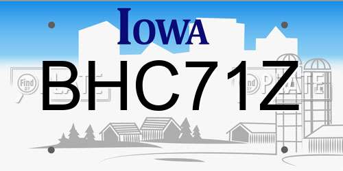 BHC71Z Iowa License Plate
