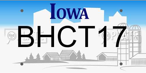 BHCT17 Iowa License Plate