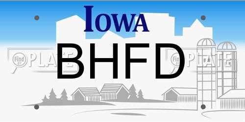 BHFD Iowa License Plate