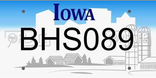 BHS089 Iowa License Plate