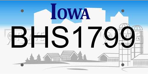 BHS1799 Iowa License Plate