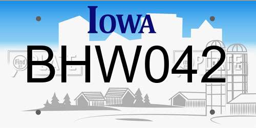 BHW042 Iowa License Plate
