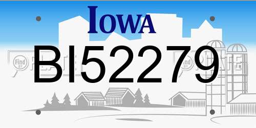 BI52279 Iowa License Plate