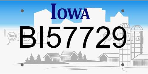 BI57729 Iowa License Plate