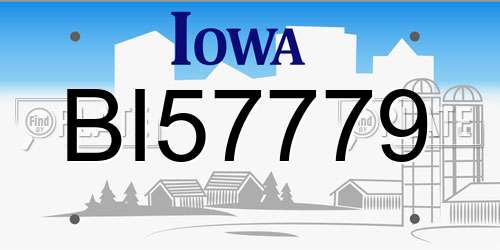 BI57779 Iowa License Plate