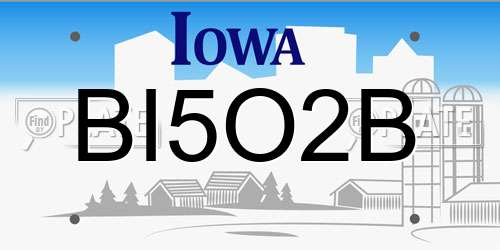 BI5O2B Iowa License Plate