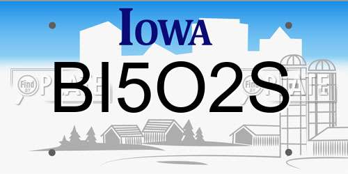 BI5O2S Iowa License Plate