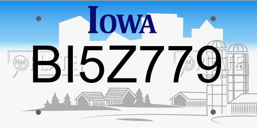 BI5Z779 Iowa License Plate