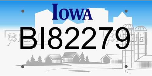 BI82279 Iowa License Plate