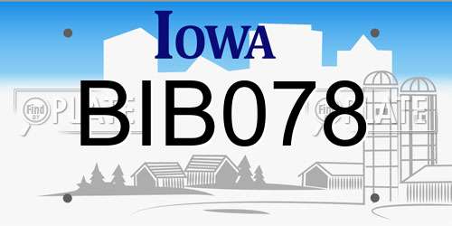 BIB078 Iowa License Plate