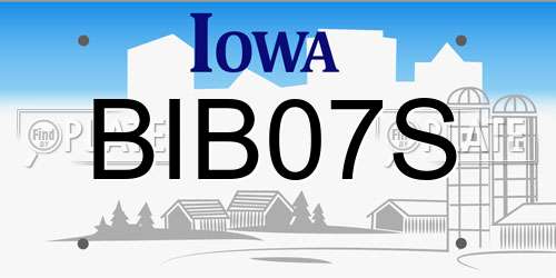 BIB07S Iowa License Plate