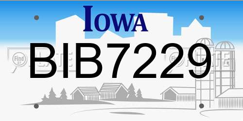 BIB7229 Iowa License Plate