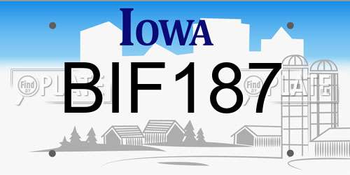 BIF187 Iowa License Plate