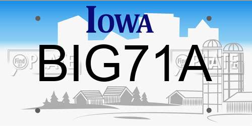 BIG71A Iowa License Plate