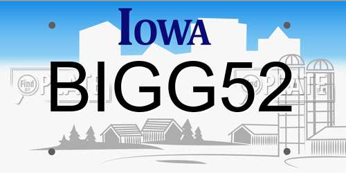 BIGG52 Iowa License Plate