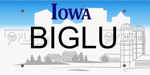 BIGLU Iowa License Plate