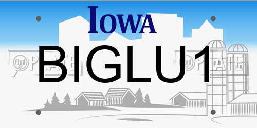BIGLU1 Iowa License Plate