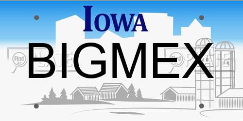 BIGMEX Iowa License Plate
